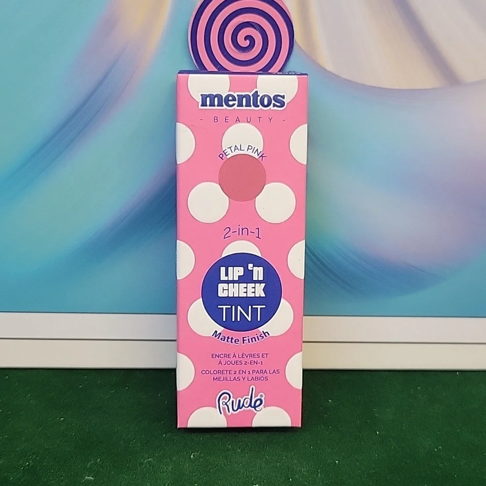 Mentos Beauty Beauty 2 In 1 Lip 'n Cheek Tint 15ml New in Box Petal Pink